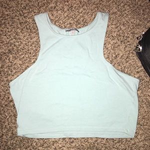 Teal tank crop top from charloutte rouse